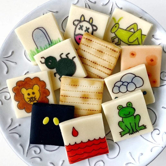 Ten Plagues Marzipan Matzah Tiles Set