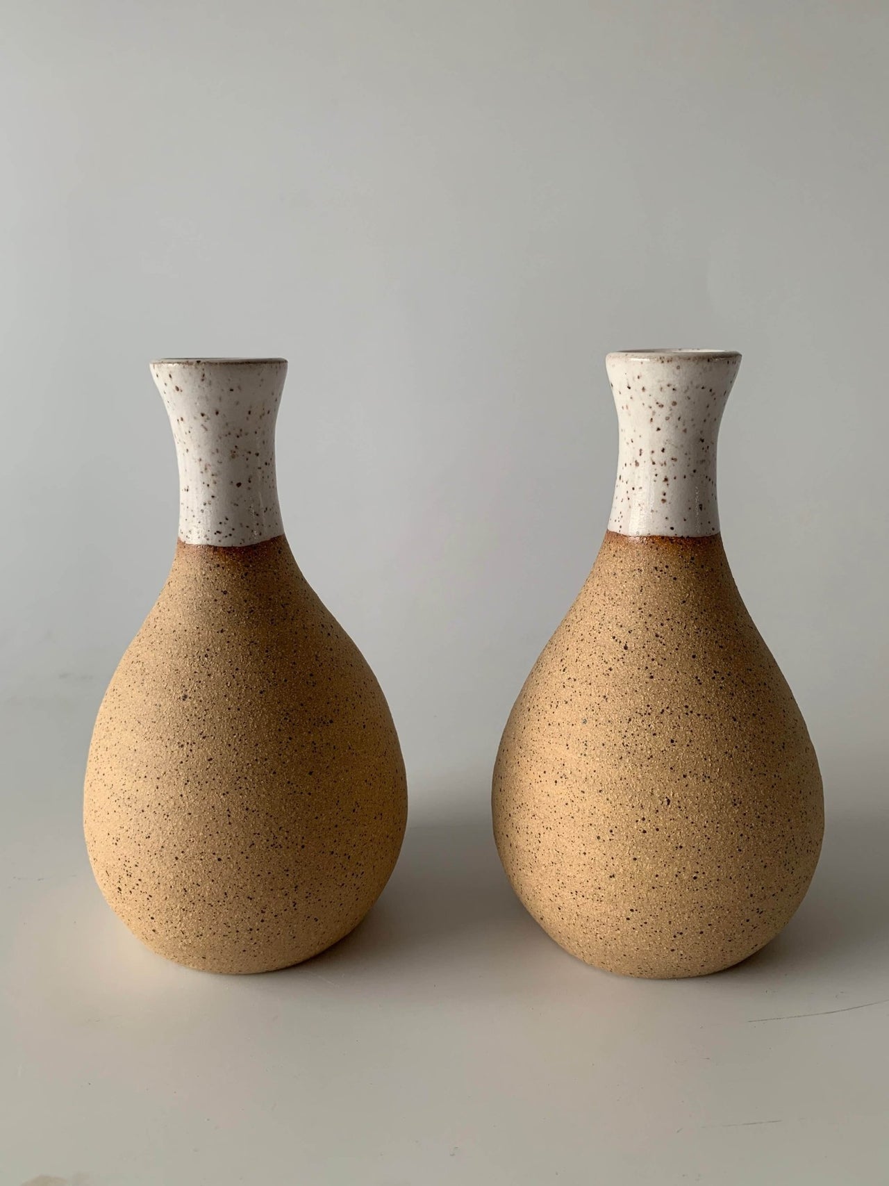 Rachael Pots - Ceramic Shabbat Candlesticks by Rachael Pots - Nude and White - ModernTribe