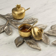 Quest Honey Dishes Gold and Silver Pomegranate Branch