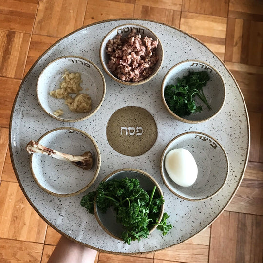 The Seder Plate by Rachael Pots - Nude and White