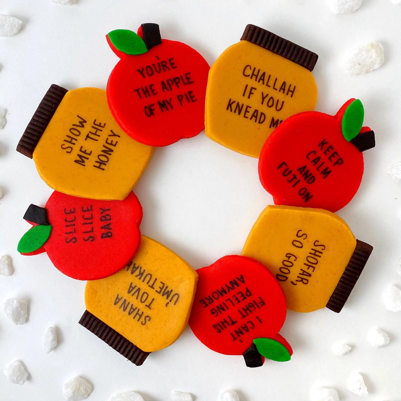 Marzipops - Marzipan Rosh Hashanah Apples & Honey Conversation Tiles - ModernTribe
