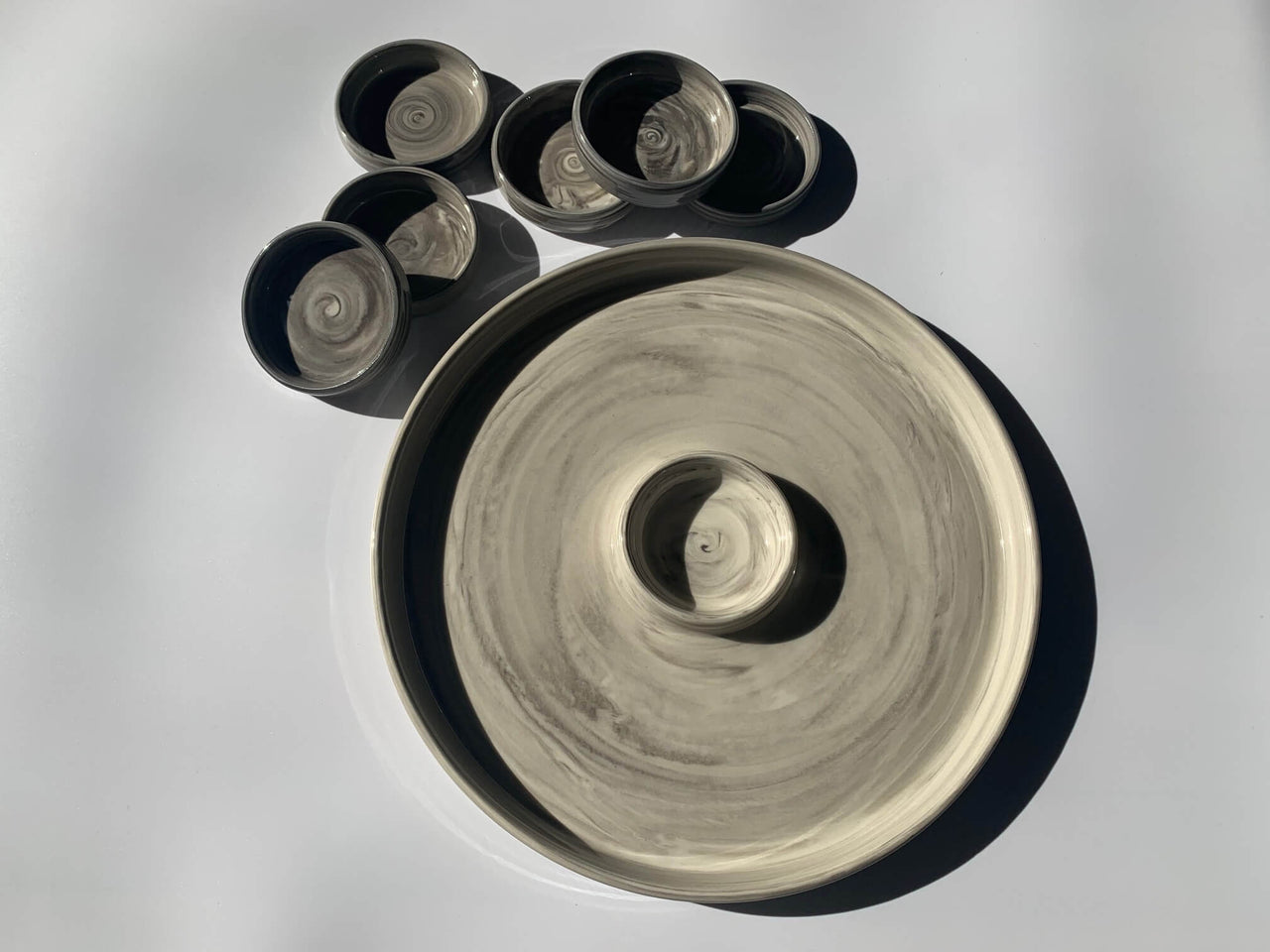 Lana Rayman Pottery - Modern Swirl Ceramic Seder Plate - ModernTribe