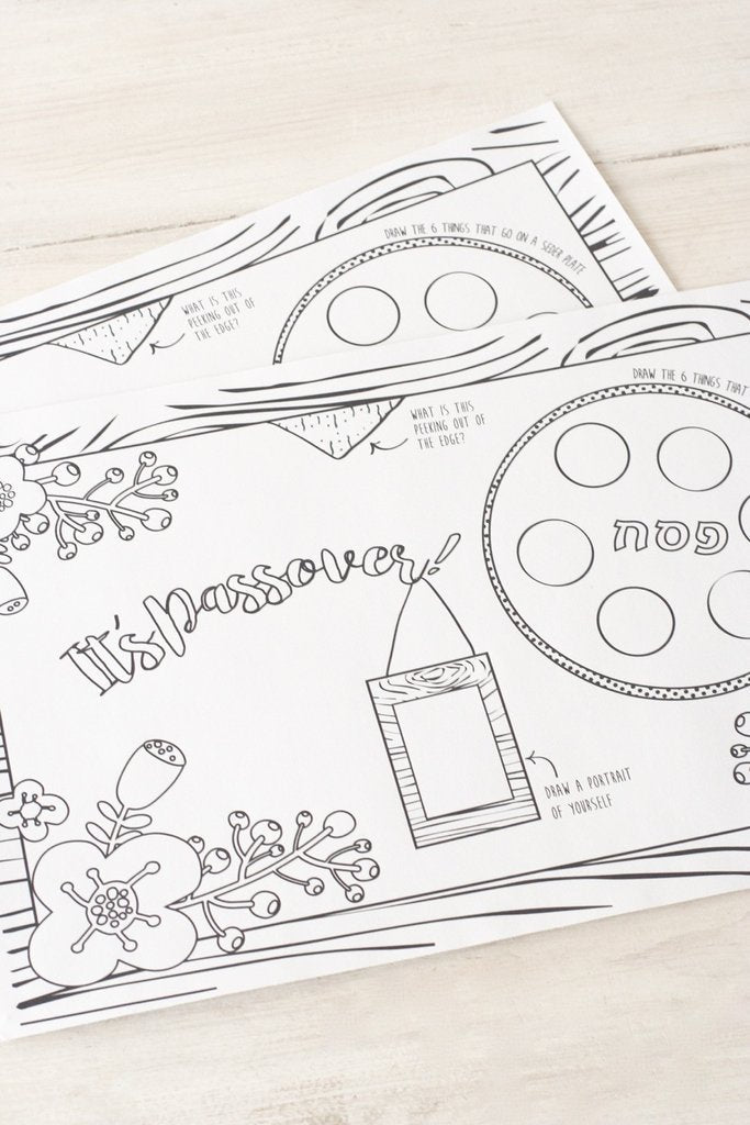 Chai and Home - Passover Coloring Placemats - ModernTribe