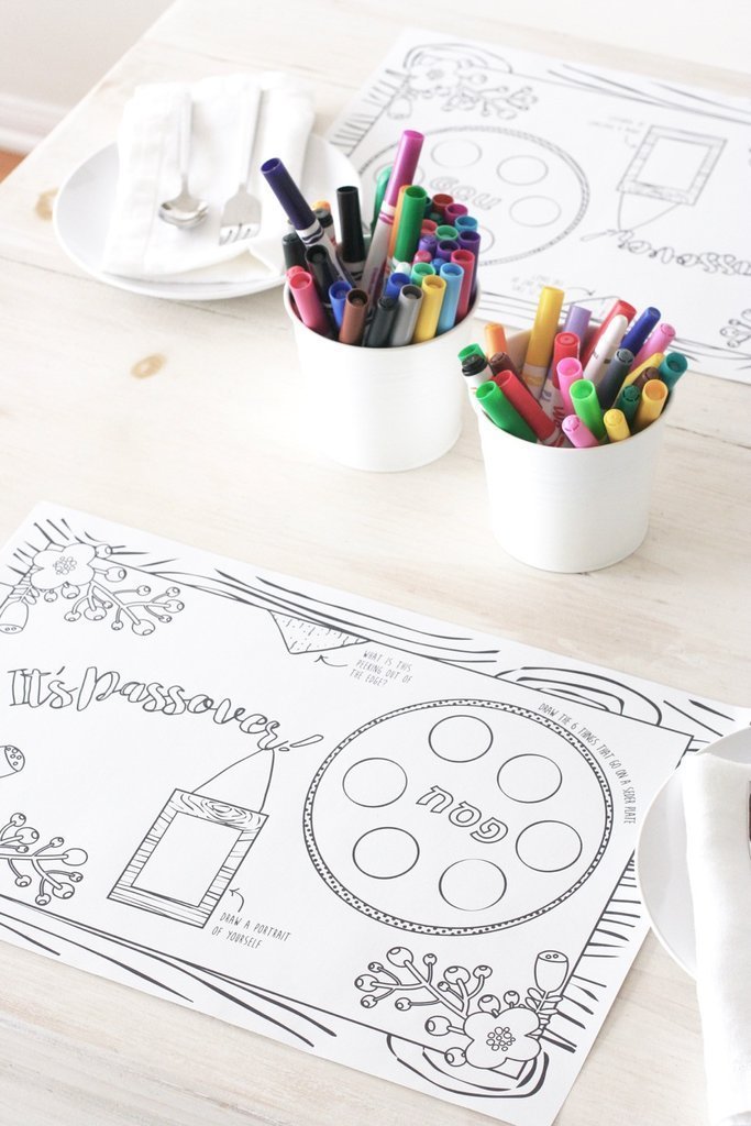 Chai and Home - Passover Coloring Placemats - ModernTribe