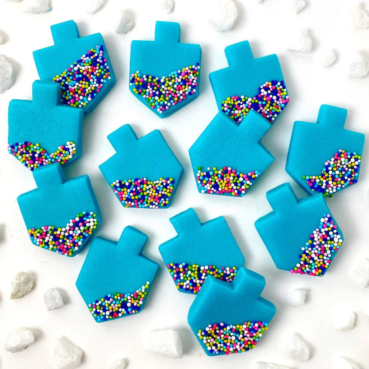 Marzipops - Marzipan Rainbow Sprinkle Dreidel Tiles - Rainbow or Blue - ModernTribe