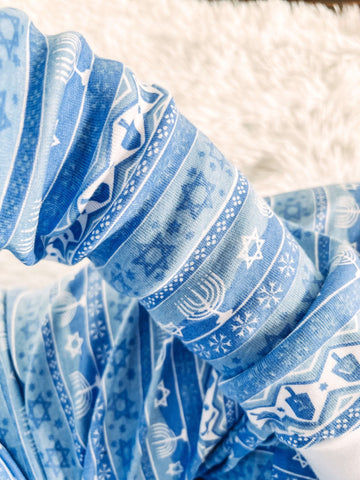 Sara's Prints - Hanukkah Fair Isle Pajamas - (Kids Unisex Sizes 12M - 16) - ModernTribe