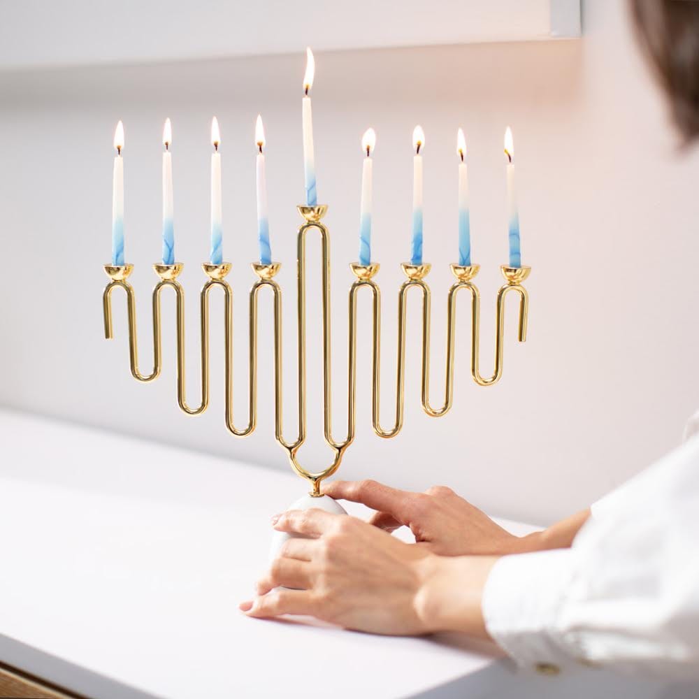 Anna New York Menorahs Coluna Menorah by Anna New York - Gold