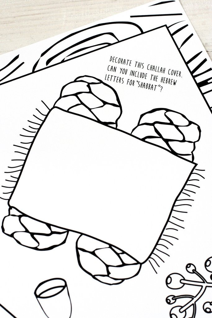Chai and Home Toy 10 sheets Shabbat Coloring Placemats