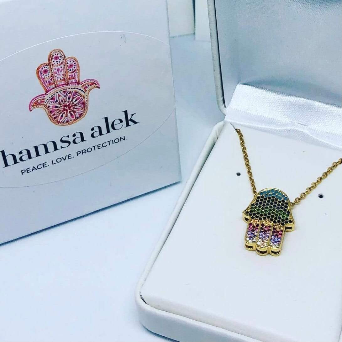 Hamsa Alek - Jeweled Hamsa Necklace - ModernTribe