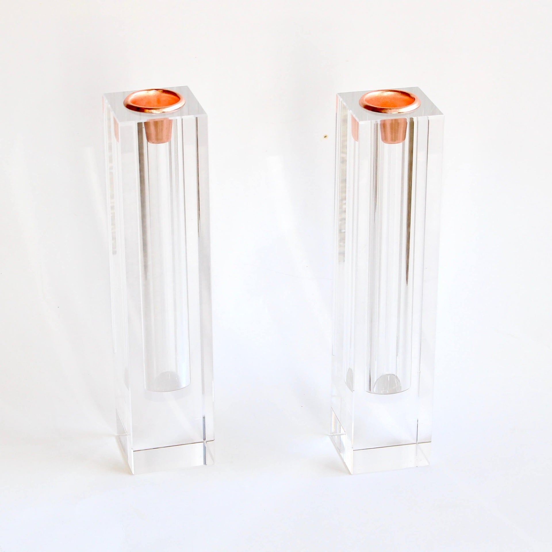 Mazel Tov Designs Candlesticks Rose Crystal Fill-Your-Own Wedding Shards Candleholders - Gold, Silver or Rose