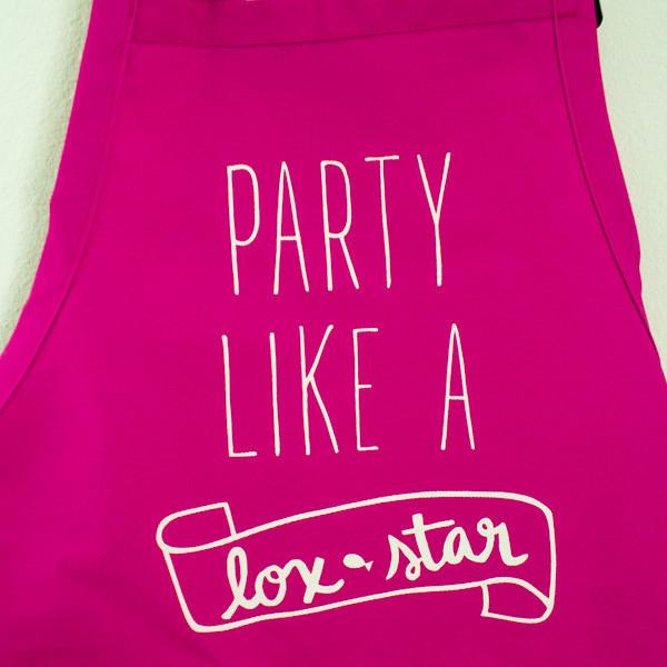 What Jew Wanna Eat - Party Like a Lox Star Apron - Pink - ModernTribe