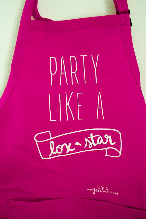 What Jew Wanna Eat - Party Like a Lox Star Apron - Pink - ModernTribe