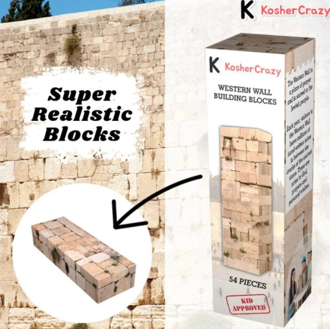 KosherCrazy - Western Wall Building Blocks® Game - ModernTribe