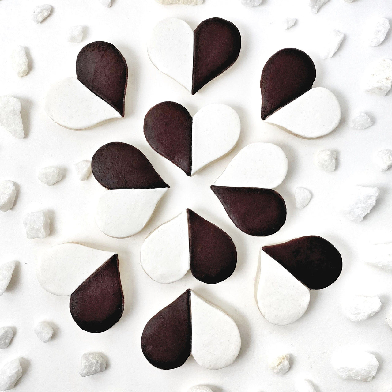 Marzipops - Marzipan Black and White Heart Cookies - ModernTribe