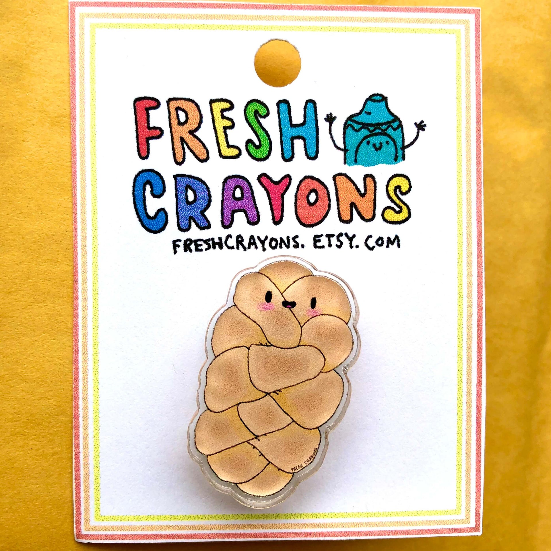 Fresh Crayons Brooches & Pins Challah Acrylic Pin by Fresh Crayons