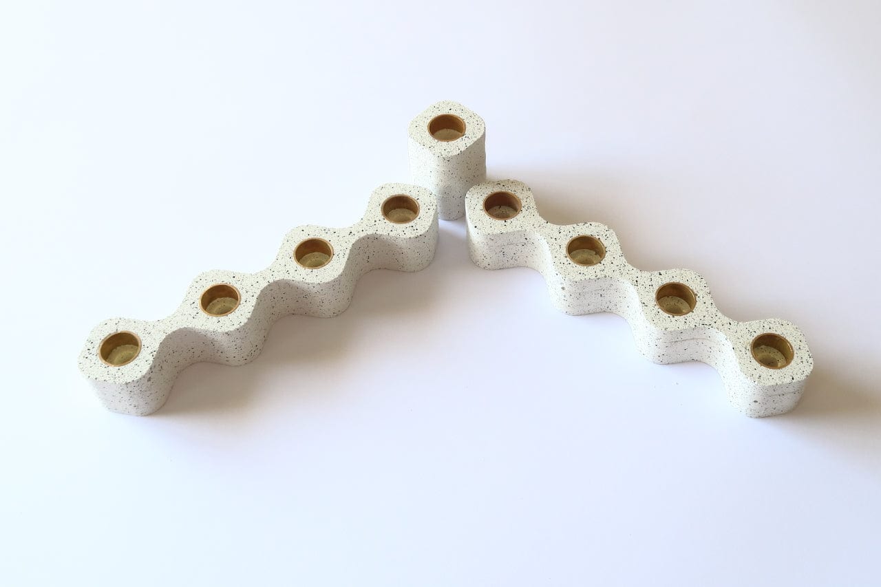 Israel Museum - Handmade Cement Waves Menorah by Israel Museum - ModernTribe