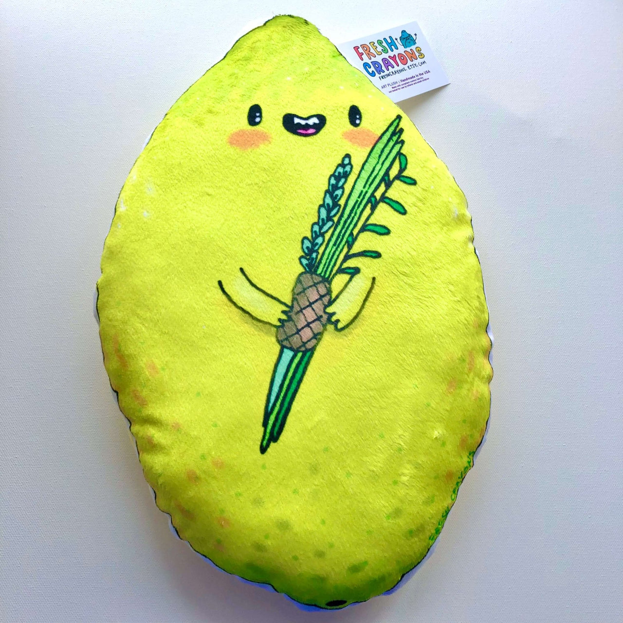 Fresh Crayons - Etrog the Sukkot Plush Pillow by Fresh Crayons - ModernTribe