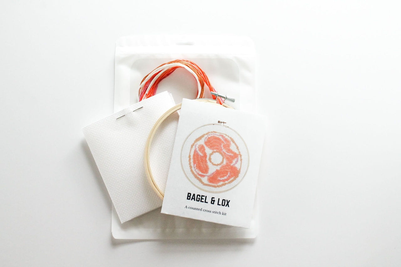 Michigan Craft Co. - Bagel & Lox Cross Stitch Kit - ModernTribe