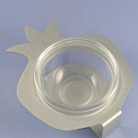 Shraga Landesman - Silver Pomegranate Glass and Aluminum Bowl - ModernTribe