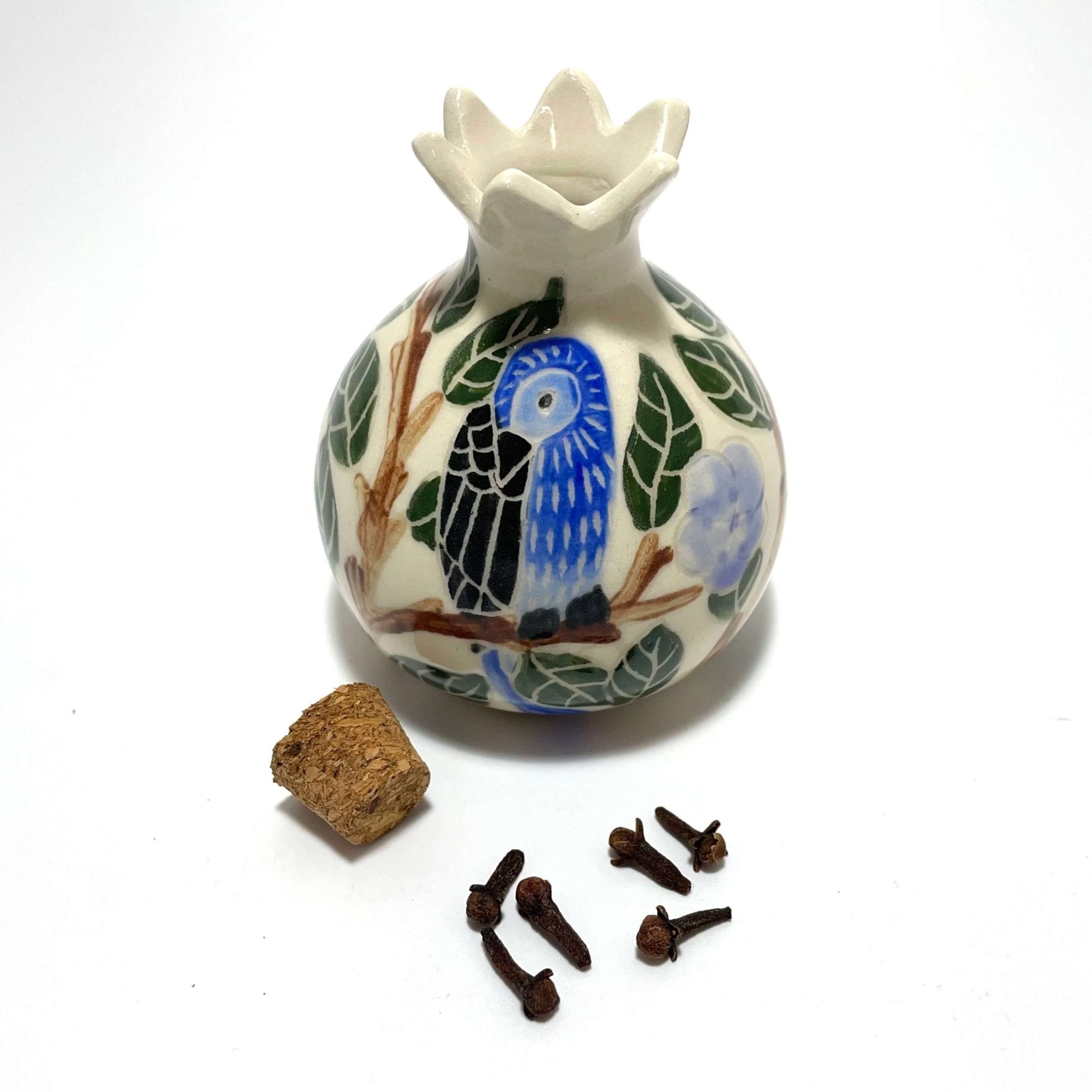 Blue Bird Porcelain Spice Box by Goodstein Ceramics