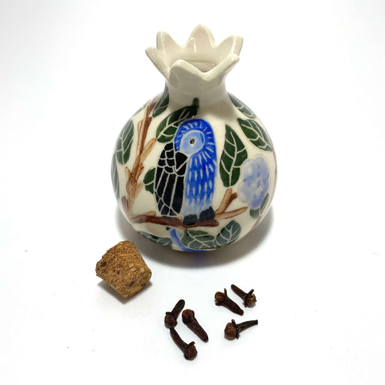 Blue Bird Porcelain Spice Box by Goodstein Ceramics