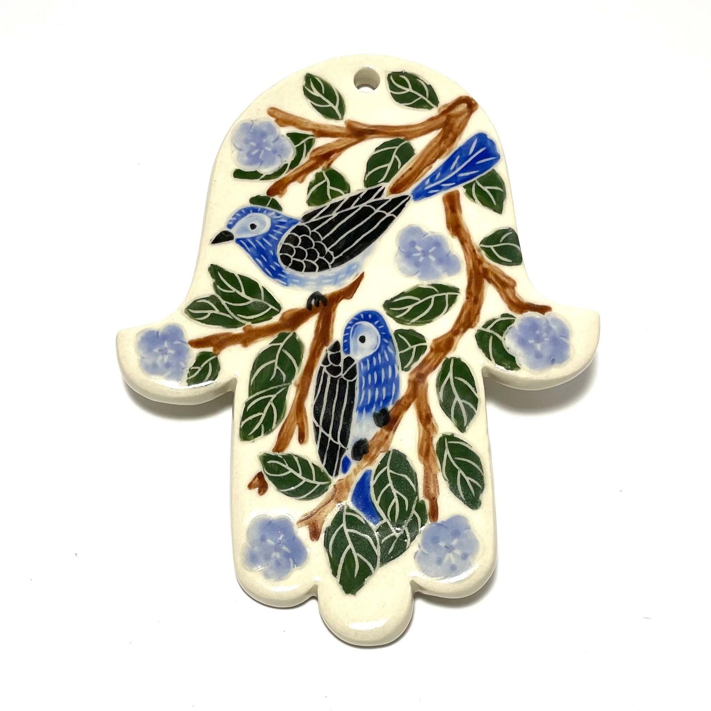 Goodstein Ceramics Wall Hamsas Blue Bird Porcelain Wall Hamsa by Goodstein Ceramics