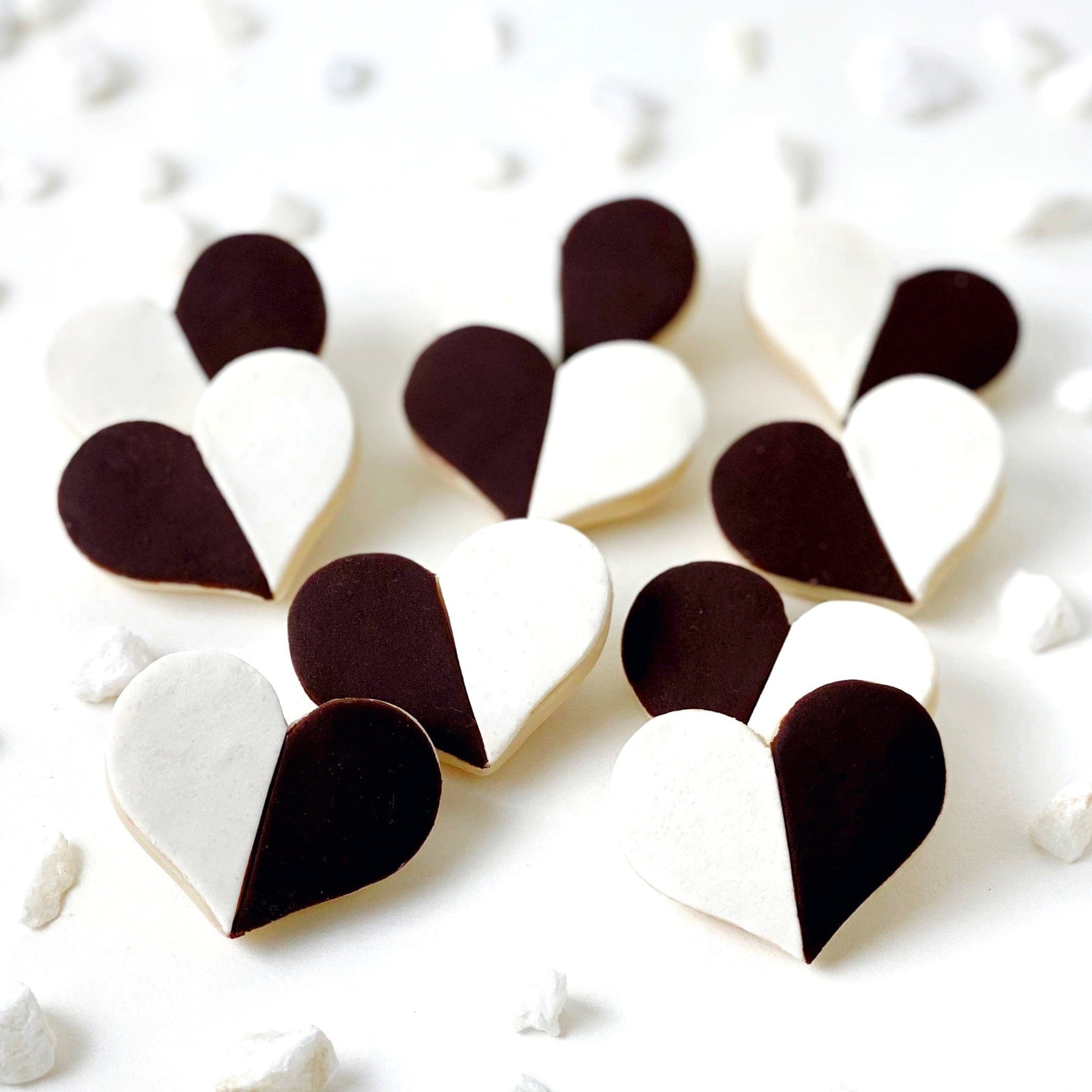 Marzipops Food Marzipan Black and White Heart Cookies