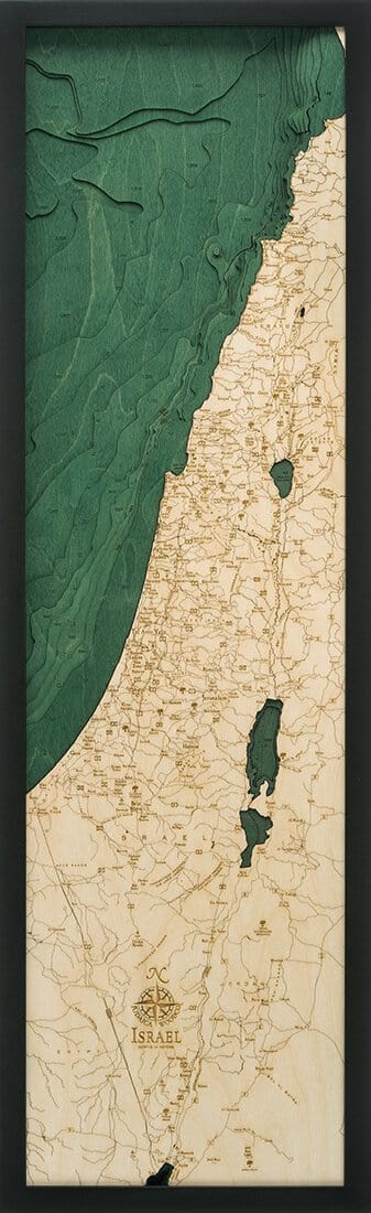 Judaica Wood Co. Art Default Israel Wood Carved Map