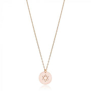 Alef Bet Necklaces Rose Gold Star of David Rose Gold Pendant with Sparkling Stones