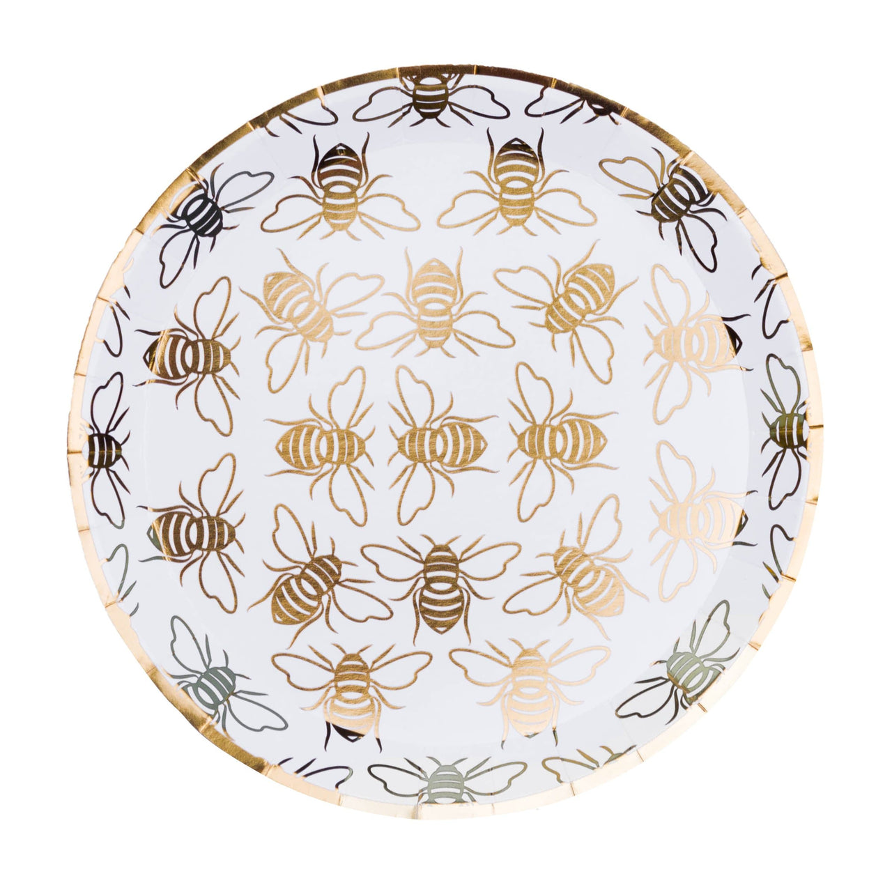 Jollity Plate Gold Hey Bae-Bee, Dessert Plates - Set of 8