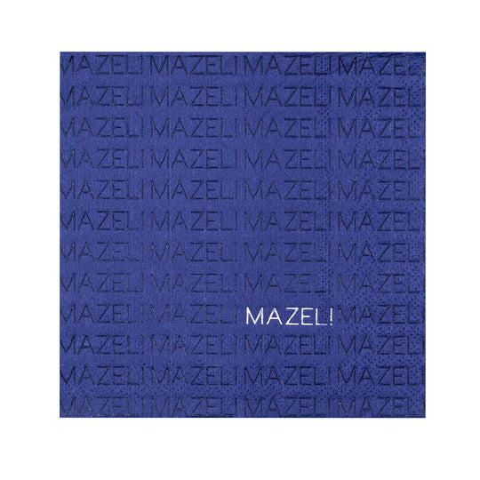 Navy Mazel Cocktail Napkins - Set of 20