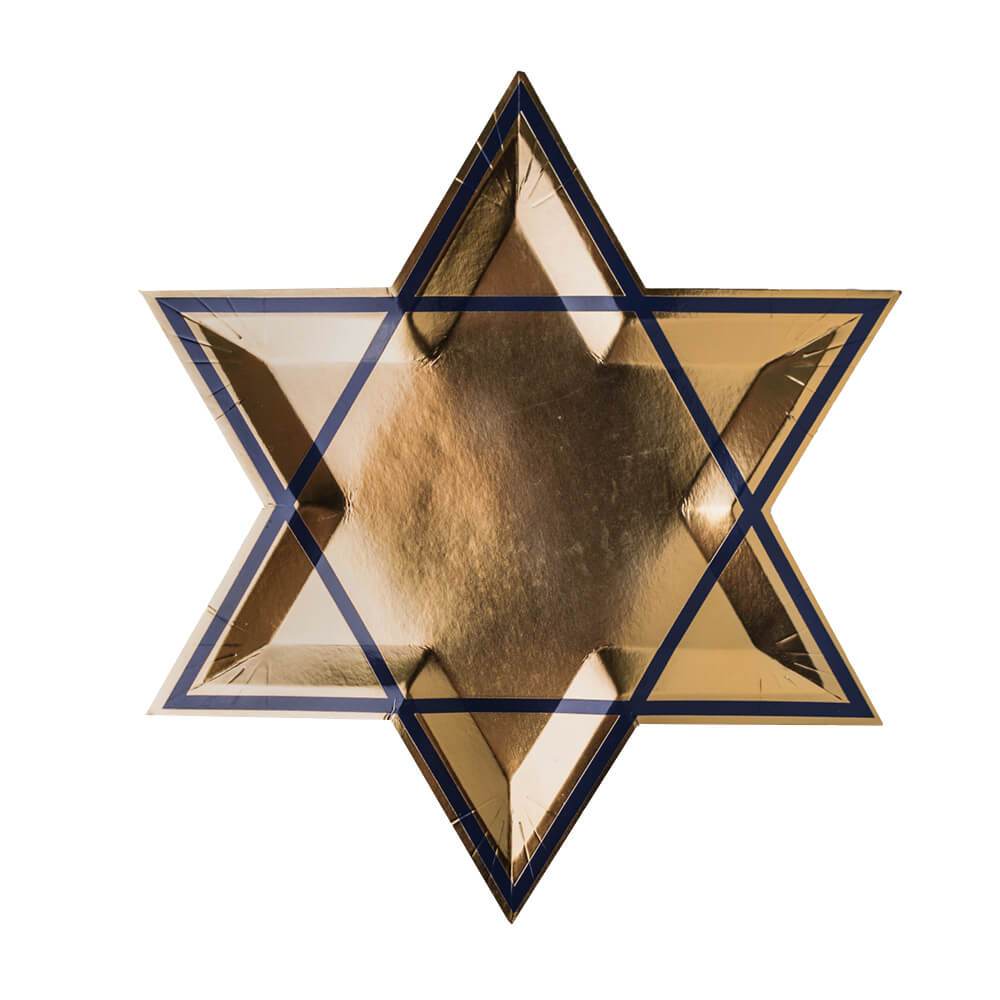 Jollity - Gold Star of David Disposable Plates - Set of 8 - ModernTribe