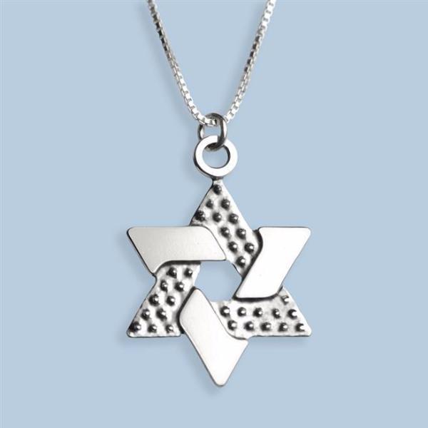 Shira Jewelry Necklaces Silver Integrated Star of David Necklace