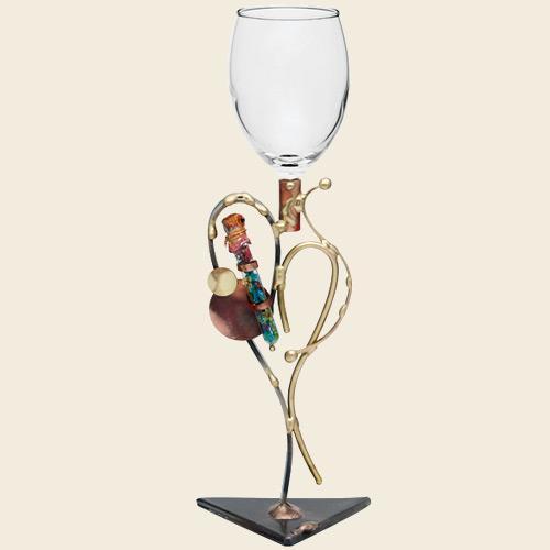 Gary Rosenthal - Two - Toned Heart - Shaped Kiddush Cup with Shards Tube by Gary Rosenthal - ModernTribe
