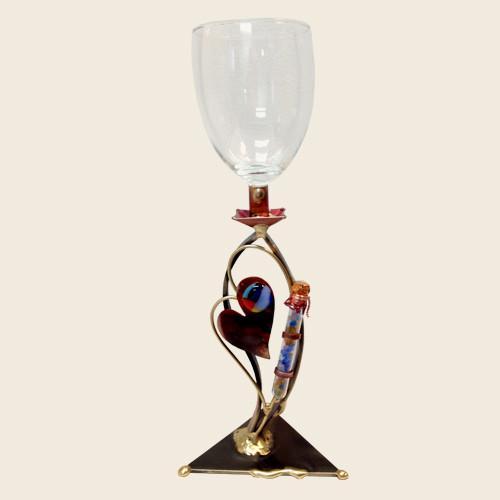 Gary Rosenthal - Double Heart Wedding Shards Kiddush Cup by Gary Rosenthal - ModernTribe