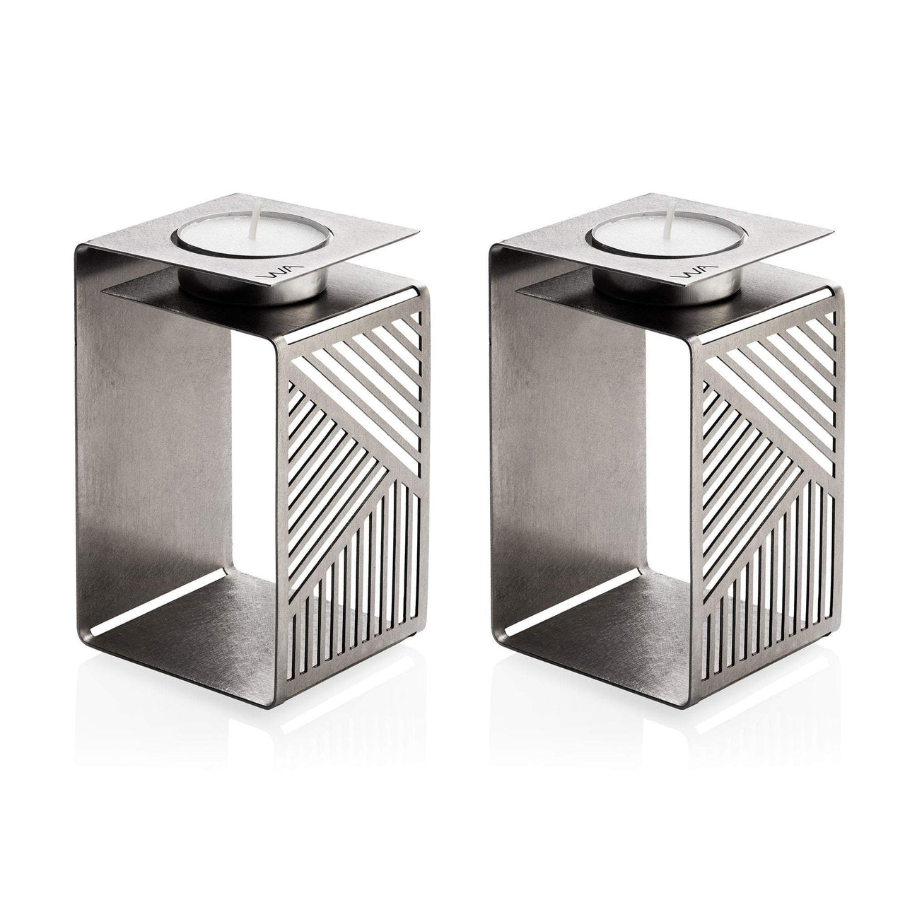 Studio Wallaby - Karl Shabbat Candlesticks Set by Studio Wallaby - Steel - ModernTribe