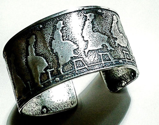 Leap of Faith Sterling Silver Cuff Bracelet by Marla Studio