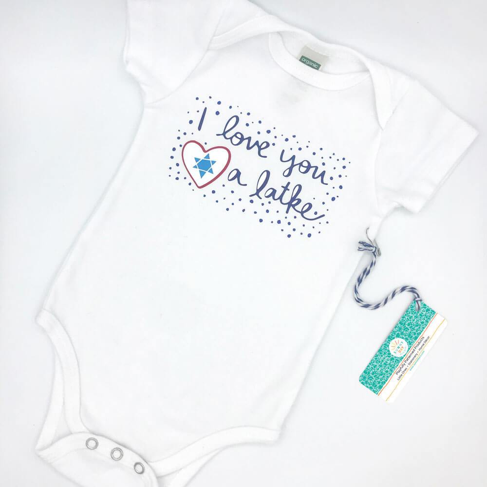 Sunny Day Designs - I Love You A Latke Organic Cotton Baby Onesie - ModernTribe