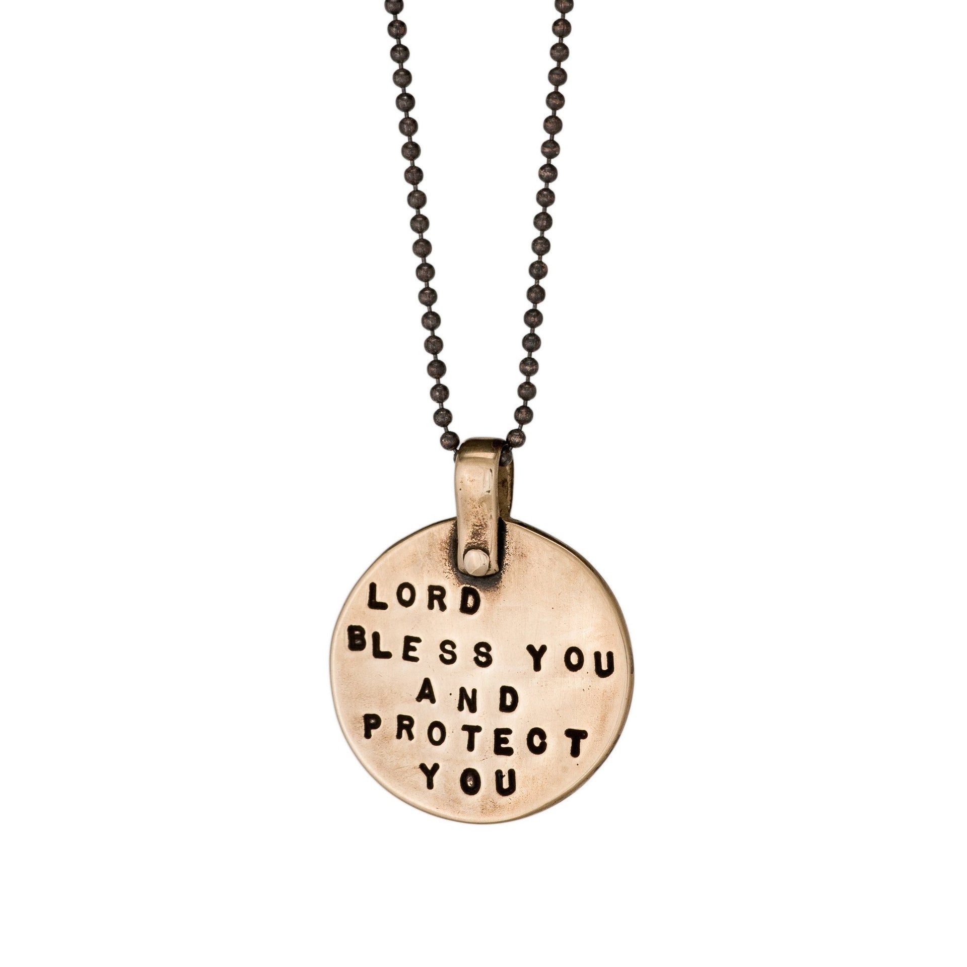 Marla Studio Necklaces Bronze / Chain / 16" Lord Bless You and Protect You Necklace by Marla Studio - Silver or Bronze