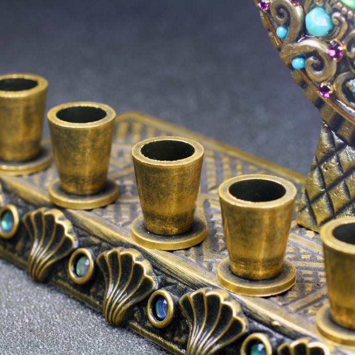 Michal Golan - Michal Golan Handmade Turquoise Menorah - ModernTribe