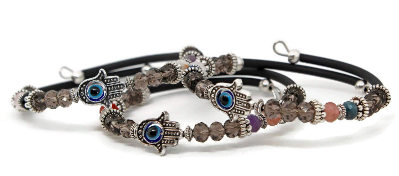 My Tribe by Sea Ranch Jewelry - Beaded Hamsa Memory Wire Bracelet - ModernTribe