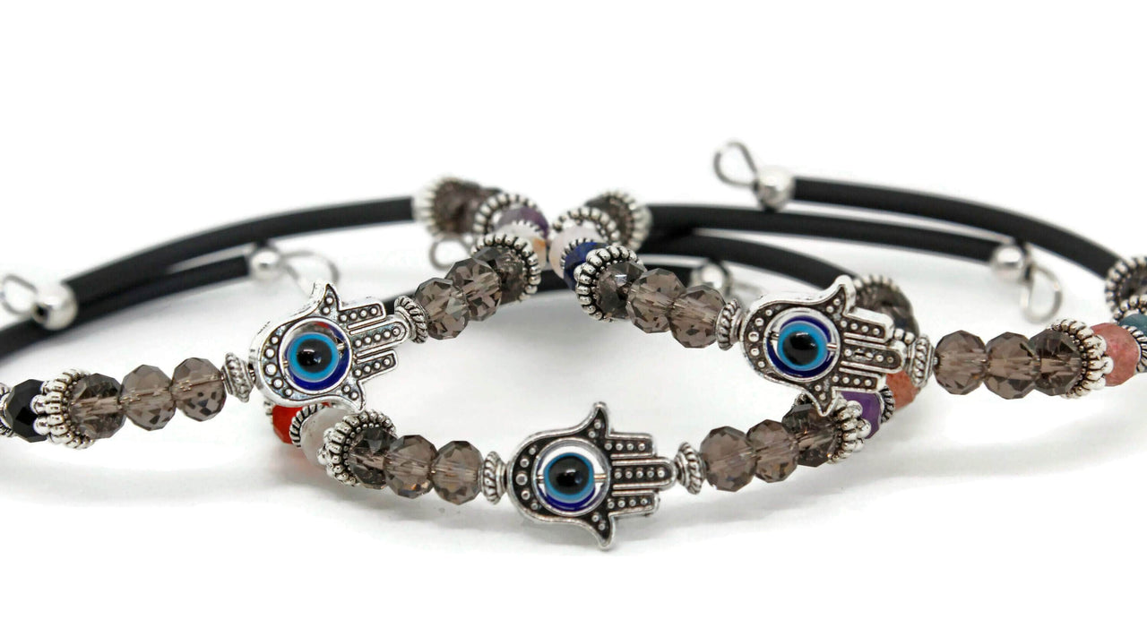 My Tribe by Sea Ranch Jewelry - Beaded Hamsa Memory Wire Bracelet - ModernTribe