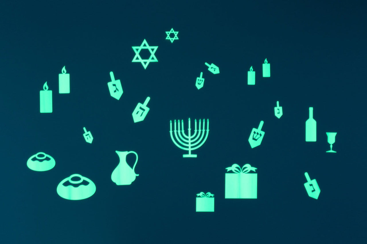 GLOPLAY - Hanukkah Gloplay Decals - Set of 27 - ModernTribe