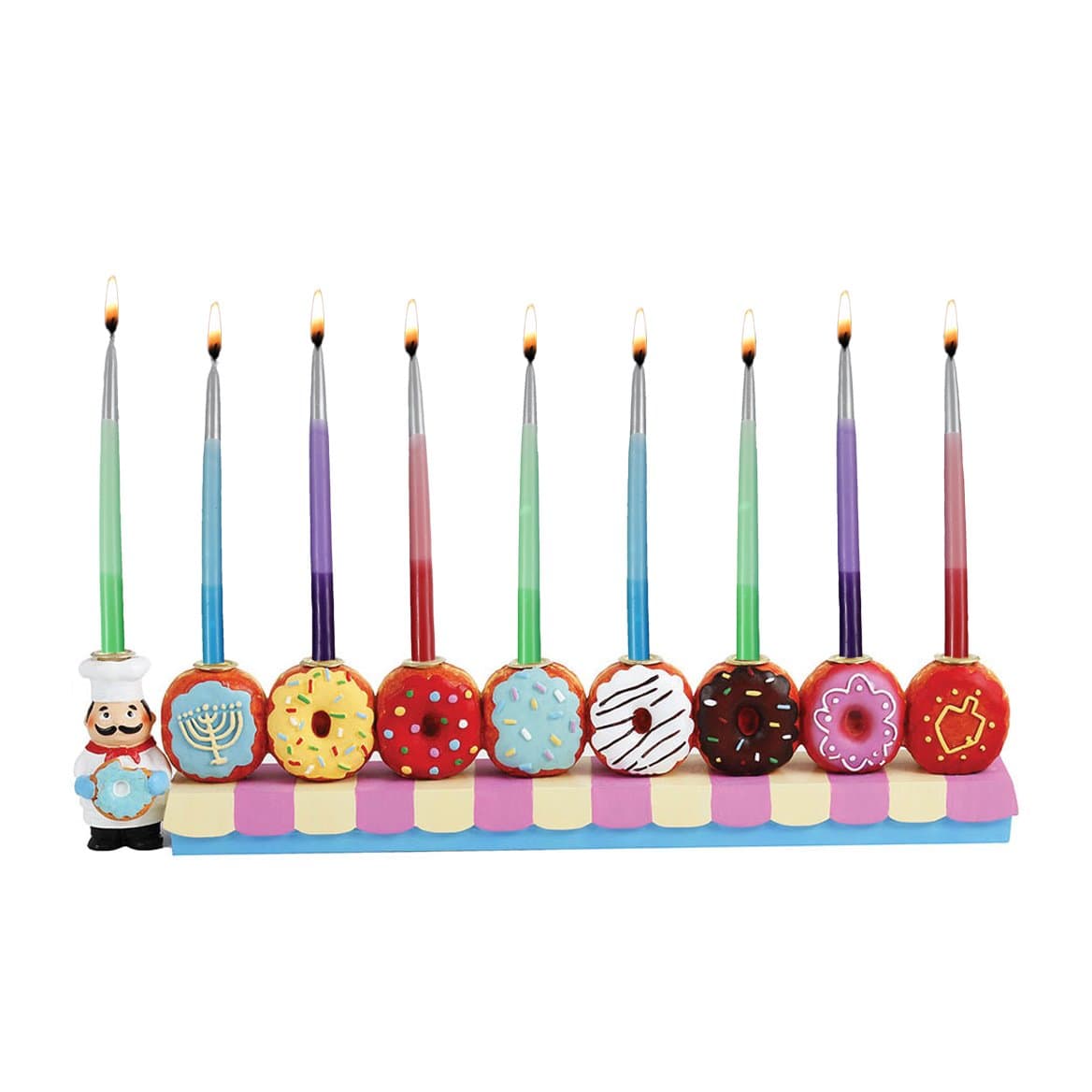 Zion Judaica - Donut Hand - Painted Menorah - ModernTribe