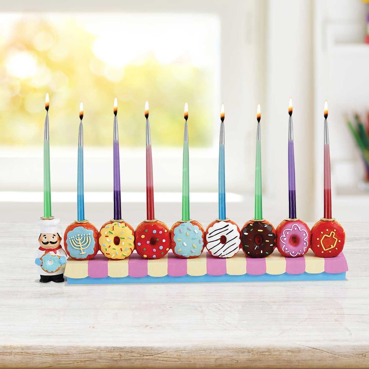 Zion Judaica - Donut Hand - Painted Menorah - ModernTribe