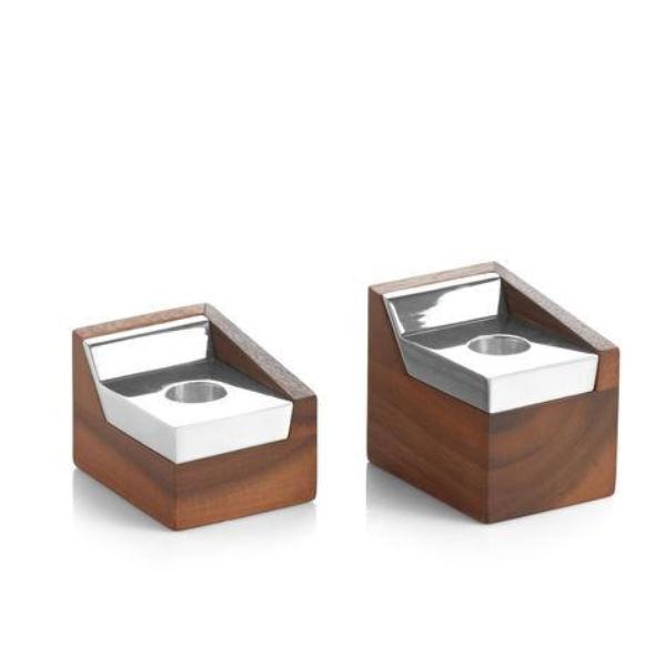 Nambé - Geo Sabbath Candlesticks by Nambé - ModernTribe