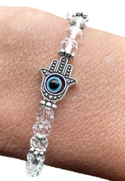 My Tribe by Sea Ranch Jewelry Bracelets Evil Eye/Hamsa Glass Beaded Stretch Bracelet- Star of David or Hamsa