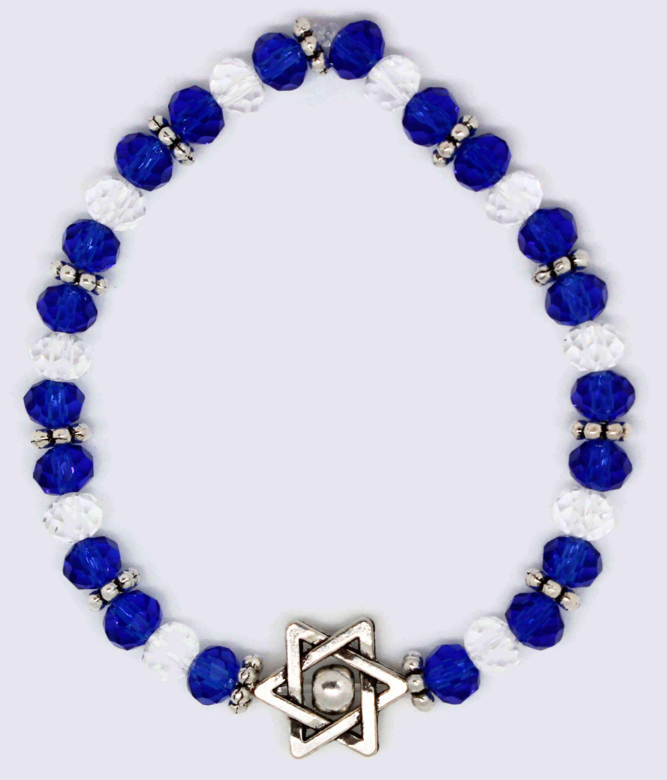 Glass Beaded Stretch Bracelet- Star of David or Hamsa