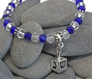 My Tribe by Sea Ranch Jewelry Earrings Blue Glass Dreidel Charm Stretch Bracelet