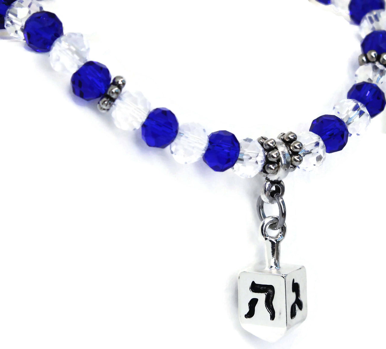 My Tribe by Sea Ranch Jewelry - Blue Glass Dreidel Charm Stretch Bracelet - ModernTribe